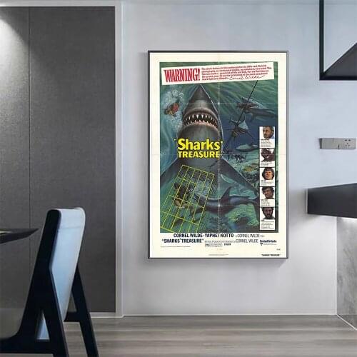 V0426 Sharks' Treasure Vintage Classic Movie Wall Silk Cloth HD Poster Art Home Decoration Gift