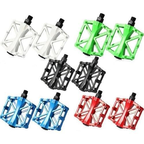2Pcs MTB Road Bike Ultralight Bicycle Aluminum Alloy Bearing Anti-Slip Pedals Black White Blue Green Mountain Folding bike parts