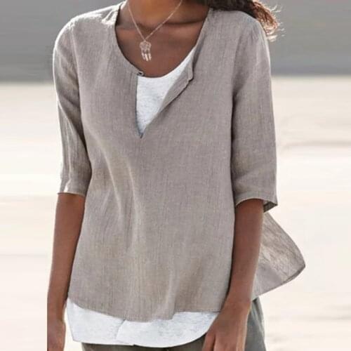 Summer Hot Sale Woman Tops Solid Color T Shirt Casual Plus Size V Neck Short Sleeve T-shirt Simple Summer Pullover Elegant Top