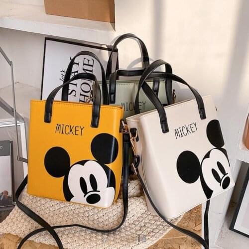 Disney Elegant Ladies Mickey Mouse Handbag Shoulder Bag Girls Fashionable PU Leather Casual Messenger Tote Bag