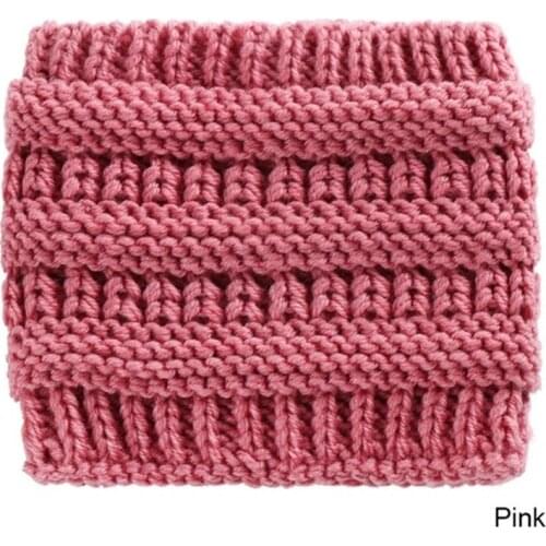 Winter Warm Hat Women Ponytail Hole Hair Cap Elastic Knitted Headwrap Horsetail Cap Bandana Caps Wrap Headwear