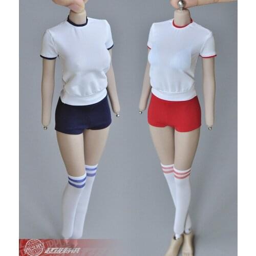 1/6 Female Student Girl Sportswear Suits Short-sleeved Shorts Fit 12" Female TBL UD Body