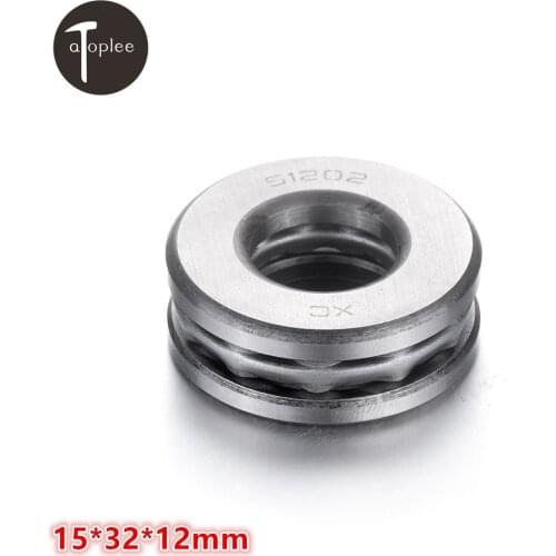 1Pcs 51202 Flat Thrust Ball Bearings Bearing Steel 15*32*12mm For Crane Hook Jack Low Speed Reducer Accessories Bearings