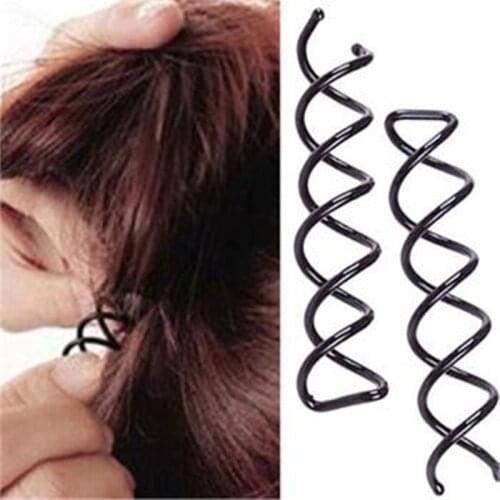 10Pcs Black Spiral Spin Screw Bobby Pin Hair Clips Lady Twist Barrette Accessories