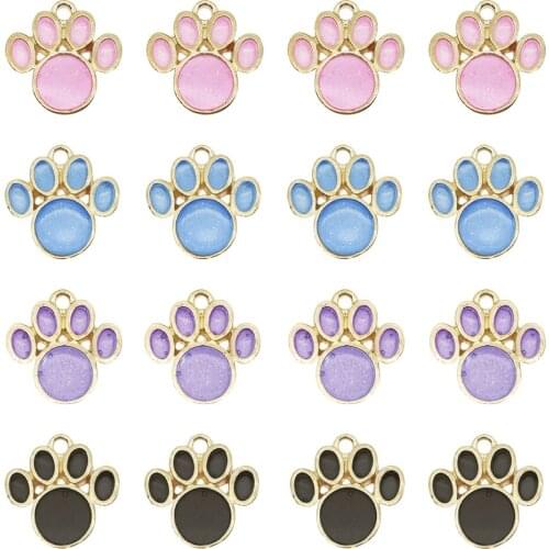 10pcs bear footprint charm claw paw for jewelry making earring pendant fashion charm bracelet charm metal pendant