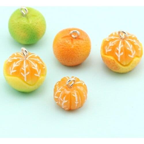 10pcs/pack Resin Fruit Ogange Charms Pendant Plastic accessory for Jewelry Making 22x16mm