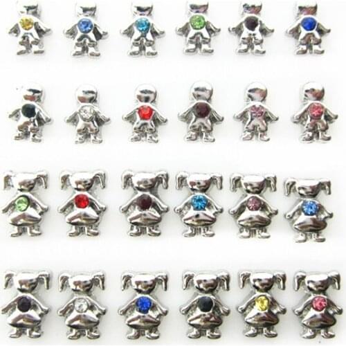 120Pcs/lot Alloy Boys and Girls Birthstones Floating Charms Making Living Locket Necklaces Jewelry