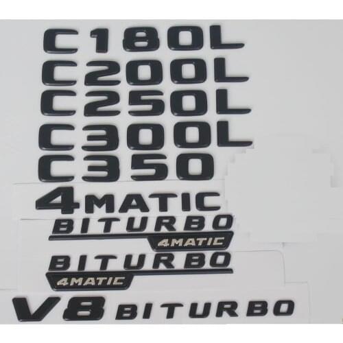 For Mercedes Benz Black C180L C200L C220L C230L C240L C250L C260L C280L C300L C320L C340L C350L C400L C500L 4MATIC Emblems
