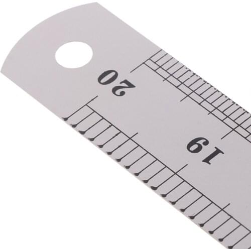 N58C 50cm 20'' Double Side Scale Stainless Steel Straight Ruler Measuring Ruler Tool