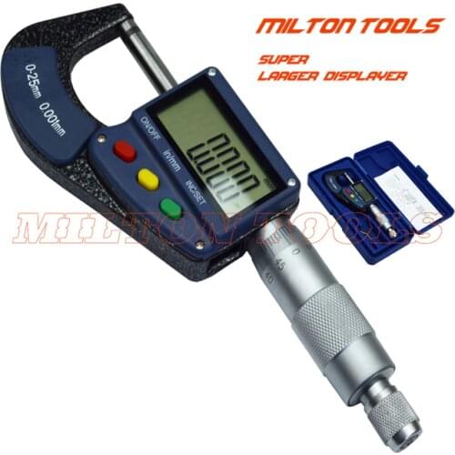 Super LCD display 0-25mm Electronic digital micrometer 0.001 mm micrometro outside digital micrometer thickness gauge tool