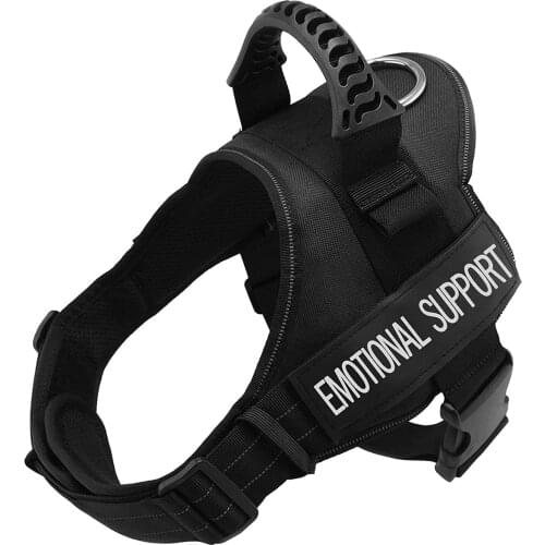 Emotional Support Vest Reflective Harness for Service Dog - Adjustable Nylon with Removable Patches for Emotional Support