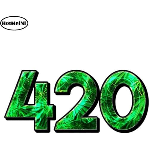 HotMeiNi 13cm x 6.6cm 420 Emerald DECAL Bumper Sticker Vinyl Car Truck Cover Window Weed Decal Decoration