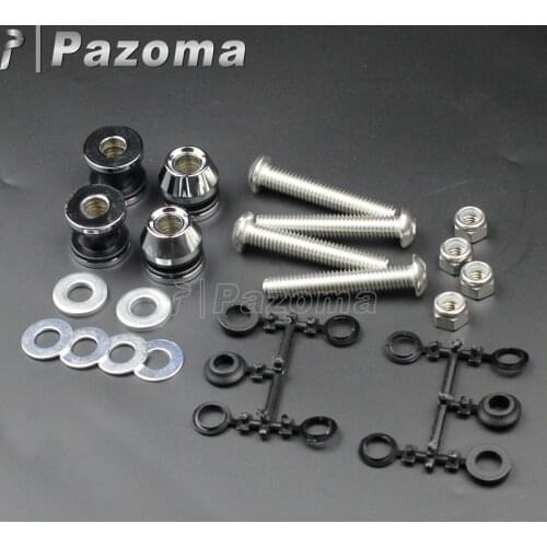 Chrome Motorbikes Sissy Bar Docking Point Hardware Mounting Kit for Harley Dyna FXDWG 06-08 Dyna FXDF 08-17 Softail FLSTF 00-02