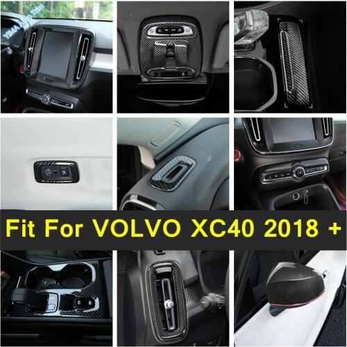 Carbon Fiber Interior For VOLVO XC40 2018- 2021 Dashboard Air AC / Steering Wheel / Window Lift CD Panel Cover Trim Accessories