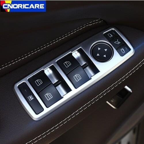 Car Window Glass Lifting Buttons Frame Decoration Sticker Trim For Mercedes Benz GLK ML GL CLA GLA CLS A B E C Class Accessories