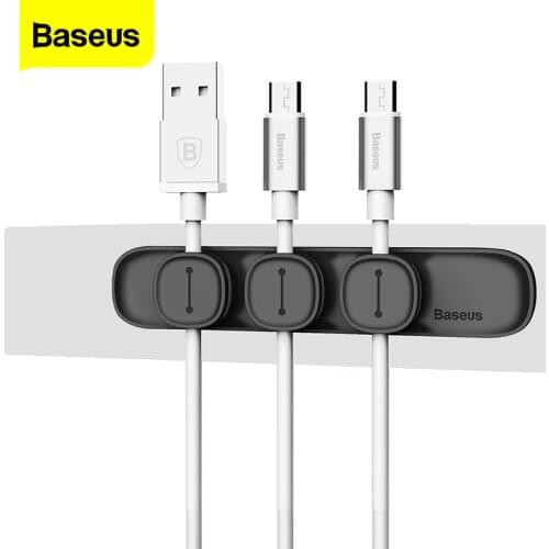 Baseus Magnetic Cable Clip USB Cable Winder Organizer Clamp Desktop Workstation Wire Cord Protector Management Cable Holder