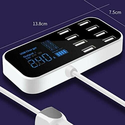 Mayitr Tablet USB Charger Led Display Fast Smart Mobile Phone Charger Car 8 Ports USB Desktop Charger Station LCD Display