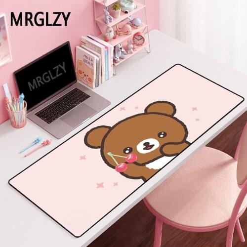 MRGLZY Pink Bear XL Mouse Pad Drop Shipping Gamer DeskMat Large Computer Gaming Peripheral Accessories Cartoon MousePad for Csgo