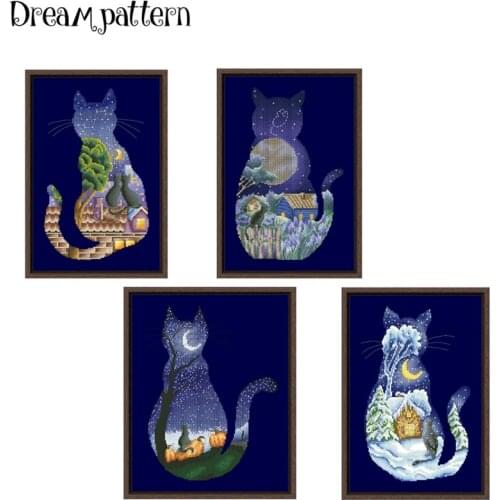Magic crow cross stitch kit animal pattern 14ct 11ct deep blue fabric cotton silk embroidery DIY handmade wall big picture