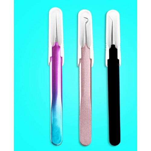 3pcs/set Blackhead Remover Tweezers Acne Treatment Needle Spot Cleaner Pimple Blemish Extractor Skin Clean Care Tools Kit