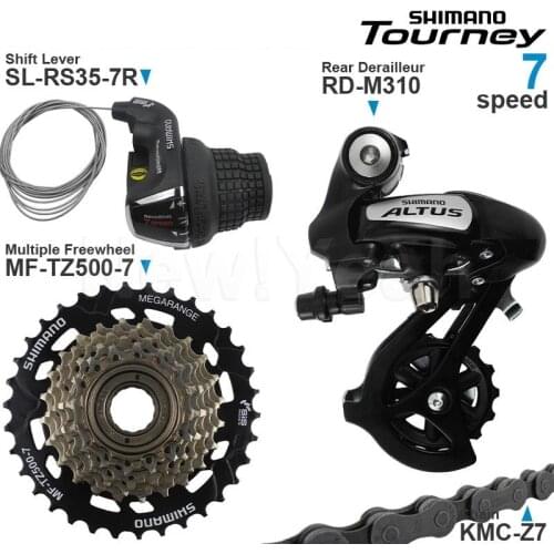 SHIMANO TOURNEY 3x6 3x7 Speed Groupset include RS35 Shifters M310 Rear Derailleur MF-TZ500 Cassette Sprocket KMC Z7 Chain