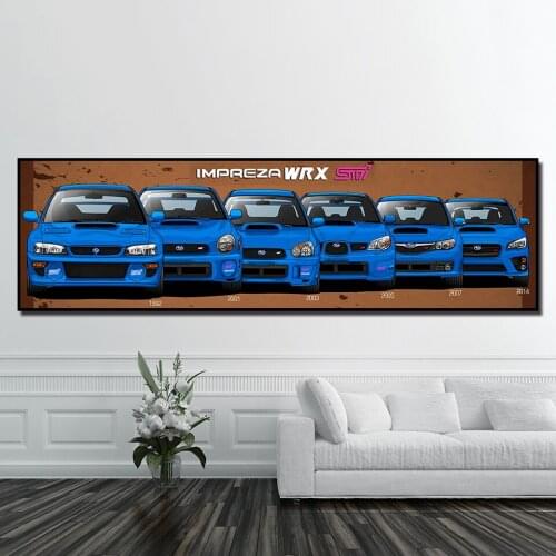 Full Diamond Painting Landscape Crafts Diamond Embroidery Blue Cool Car STI Sports Car Fashion Rhinestone Home Decoration