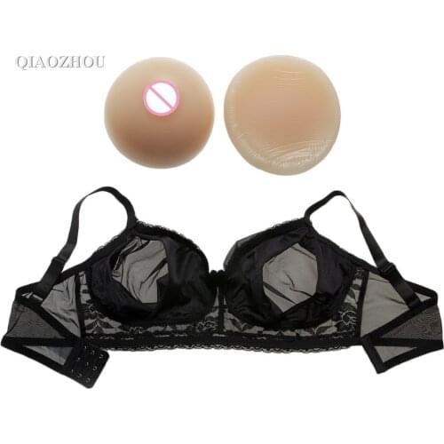 80A real sexy bra fake breasts for man crossdressing artificial silicone breast forms for transgender cosplay user