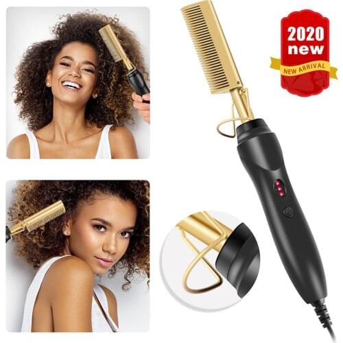 Hair Straightening Brush Straightener Flat Irons Hot Heating Comb Hair Straight Styler Corrugation Curling Iron Hair Curler Comb