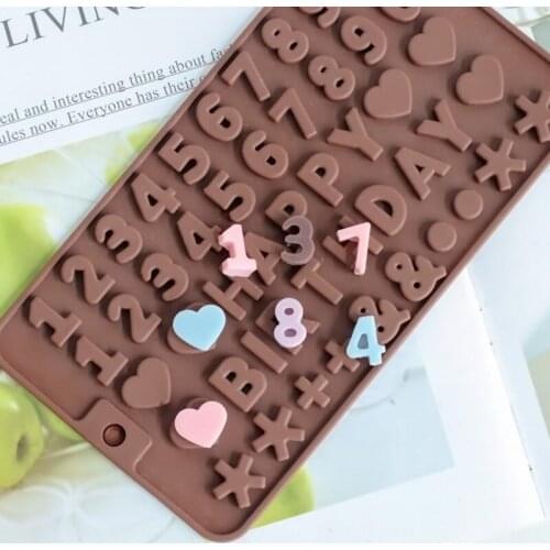 Coffee Bean Candle Silicone Soap Mold Heart Letter Number Chocolate Candy Cake Decorating Baking Tool Fondant Food Grade