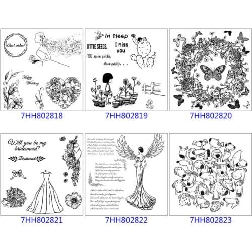 Funny Dogs Background DIY Silicone Clear Stamp Seal Scrapbook Embossing Album 667A