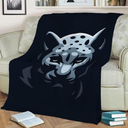 Blue jaguar vector art1 Flannel Throw Blanket 3D Printed Keep Warm Sofa Child Blanket Home Decor Textiles Dream Family Gift