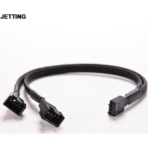 JETTING 1PC 4Pin PWM To Dual PWM Computer Case Fan Power Sleeved Y-Splitter Adapter Cable 26.2cm Computer Case Fan Power Cable