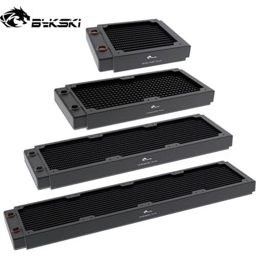 BYKSKI 28mm Thick Copper 360mm Single Row of Radiator Computer Water Cooling Liquid Heat Exchanger use for 12cm Fans B-RD360-TN