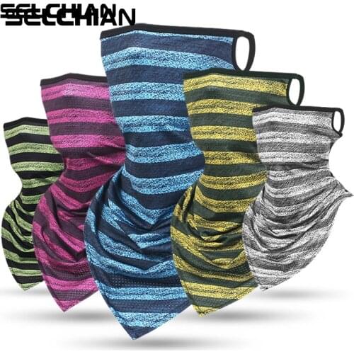 Hot new Triangle Bandana Half Face Scarves Hanging Ear Tube Scarf Ice Silk Neck Gaiter Breathable Headband Men Women