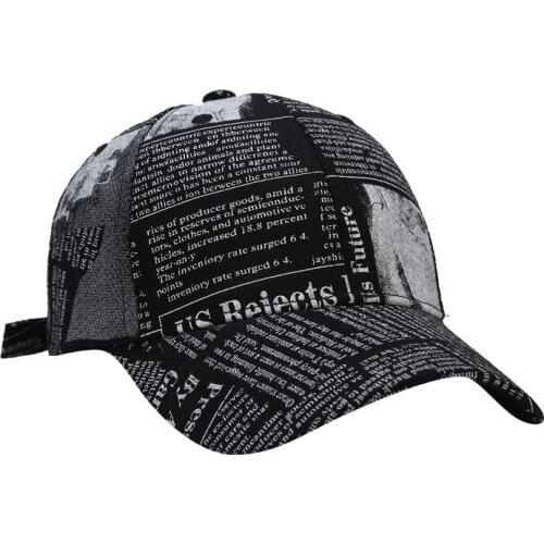 DANKEYISI Vintage Baseball Cap Men Snapback Hat Women Spring Cotton Cap Hip Hop Cap For Men Women Newspaper Summer Cap Casquette