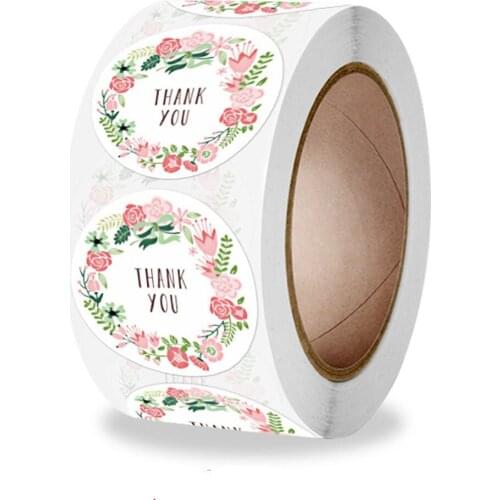 100-500pcs Multicolor Garland Sticky Sticker Labels Thank You Stickers Decoration Paper Scrapbook Sealing Stationery Supplies