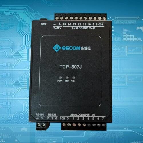 16AI Analog Input 4-20mA 0-10V Ethernet RTU Module 0.1% Precision ADC Acquisition and Transmission