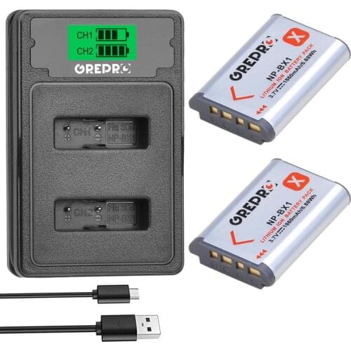 2Pcs NP BX1 NP-BX1 battery + Dual USB LED Charger for Sony DSC RX1 RX100 AS100V M3 M2 HX300 HX400 HX50 HX60 GWP88 AS15 WX350