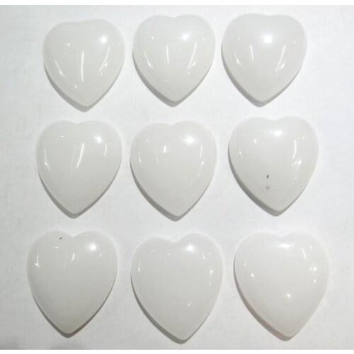 30pcs Heart-shaped No Hole beads natural stone White marble cabochons 25*23mm beads For DIY Making Jewelry Necklace accessories