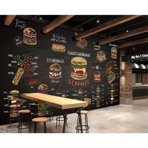 3DBEIBEHANG Wallpaper custom high-end hand-painted color chalk burger European 3D TV mural background wall decoration mural