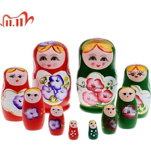 5PCS/Set Lovely Russian Nesting Babushka Matryoshka Purple Dolls Set Wooden Hand Paint Kids Toys Gifts Dolls For Adult kids