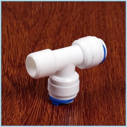 5PC RO Water Quick Fitting 3 Way Tee 3/8" OD Hose Connection 3/8" BSP Male Thread Plastic Pipe Coupling Reverse Osmosis System