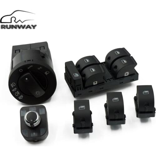 6Pcs New Window Headlight Mirror Control Switch For AUDI A4 S4 B6 B7 RS4 SEAT Exeo 8E0 959 855 8E0 959 851 8E0941531B 4F0959565