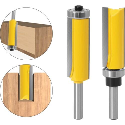 2 Pieces 8mm Shank Flush Trim Pattern Router Bits Set Top & Bottom Bearing Bits Milling Cutters