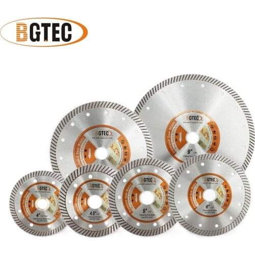 BGTEC 1pc 4'' 4.5'' 5'' 6'' 7'' 9'' Diamond Hot Pressed Superthin Diamond Turbo Blade Super-Thin diamond turbo cutting blades