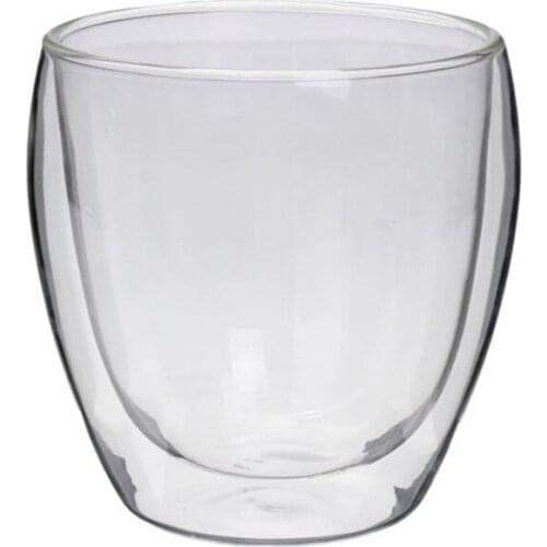 Household Drinkware Heat Resistant Double Layers Glass Kungfu Tea Cup Coffee Milk Glass Cup(250ML)