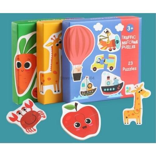 DHL 50set Children Large Matching Puzzle Games Early Learning Card Jigsaw Puzzle Toys Kids Educational Toys