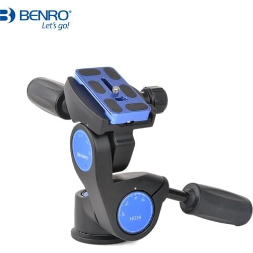 Benro HD1A HD2A HD3A Head Three Way Aluminium Heads With PU60 PU70 QR Plate For Tripod Camera Stand