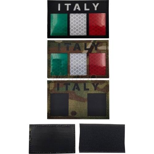 ITALY Infrared IR Patch Italian Italia Flag Reflective Patch Badge Military Army Patch tactical Armband Italy flag Applique