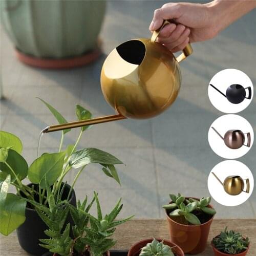 1000ML Stainless Steel Watering Pot Long Mouth Water Cans Garden Kettle Flower Plants Watering Tool